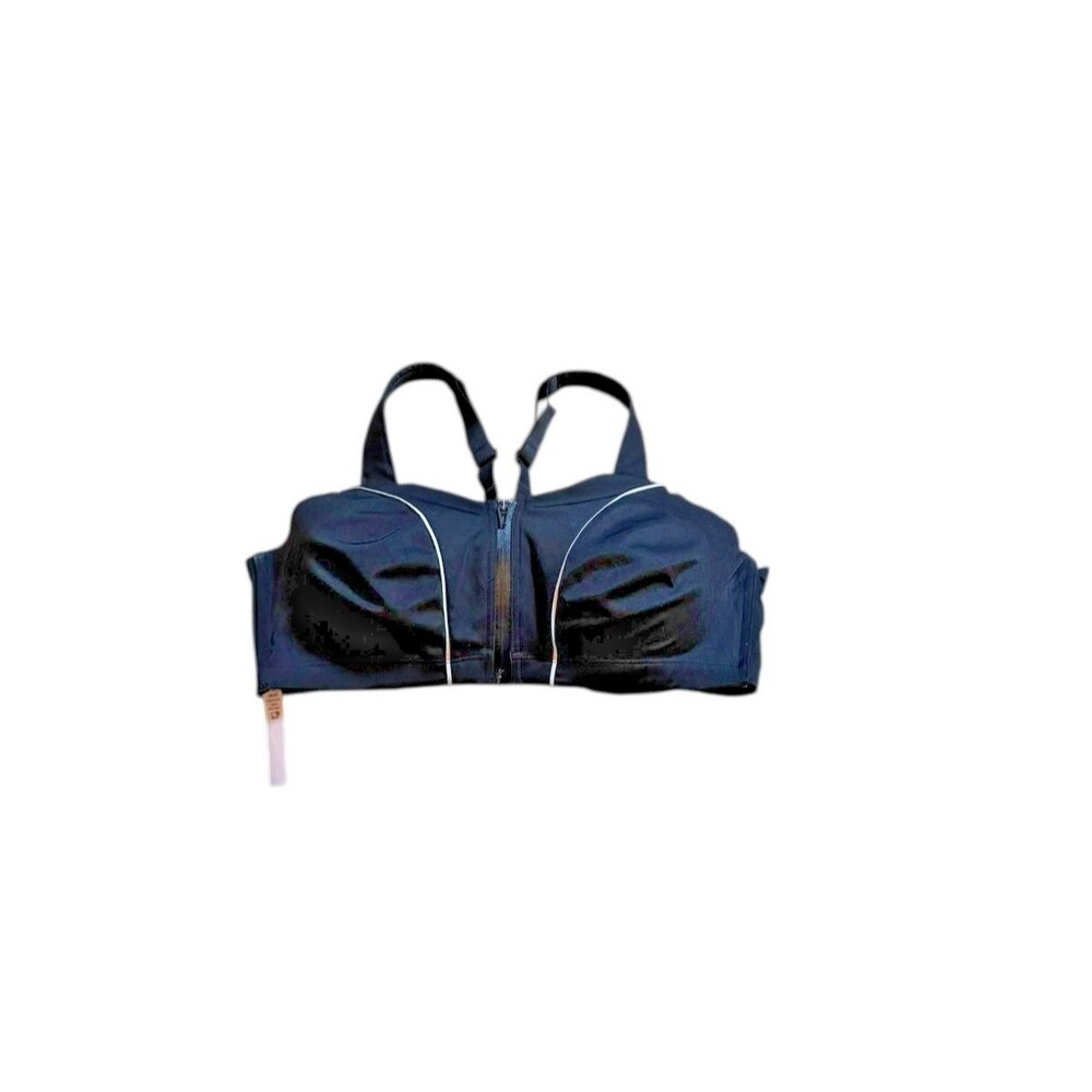 Victoria's Secret Sports Bra Size 38DD Knockout Front Close Black Double Layer